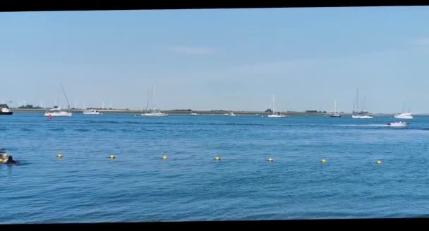 Panorama Den Overfylte Stranden Sint Annaland Zeeland Nederland August 2019 – stockvideo