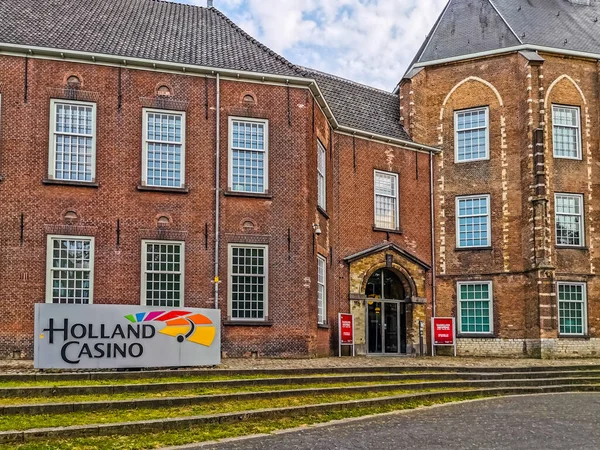 Entrance with sign board of holland casino in breda city, The Netherlands, 17 july, 2019 — ストック写真