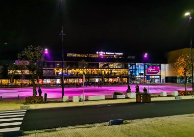 Breepark of breda lighted by night, popular leisure and event location, city architecture, Breda, the netherlands, 23 November, 2019