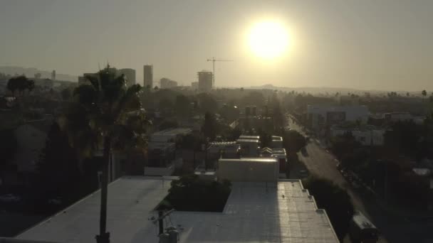 Vue Aérienne Hollywood Californie Lever Soleil — Video