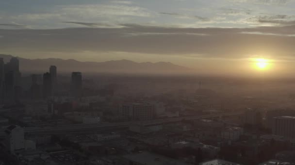 Vista Panorámica Matutina Los Ángeles California Durante Amanecer — Vídeo de stock