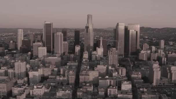 Flying City Los Angeles California Sunrise — ストック動画