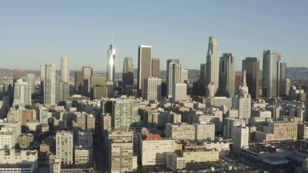 Drone Vue Imprenable Sur Los Angeles Soleil Matin — Video