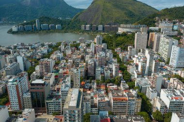 Brezilya 'daki Lagoa ve Rio de Janeiro' nun hava manzarası