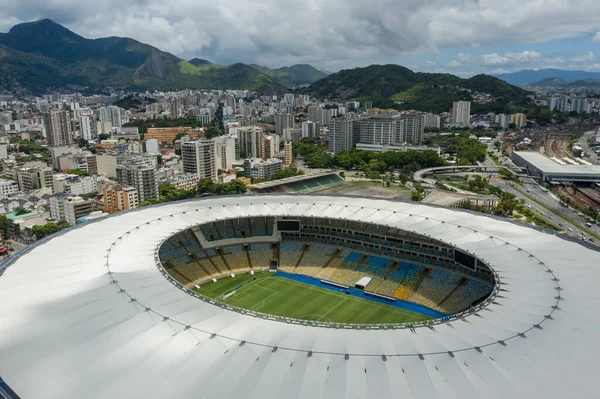 Rio de Janeiro Brezilya 'daki bir futbol stadyumunun hava manzarası