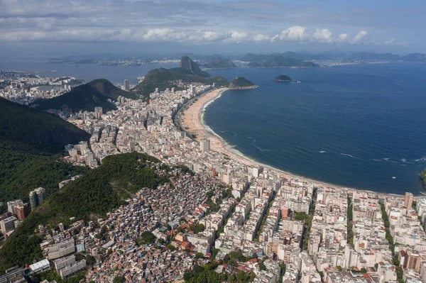 Vista Aérea Panorâmica Praia Copacabana Rio Janeiro Brasil — Fotografia de Stock