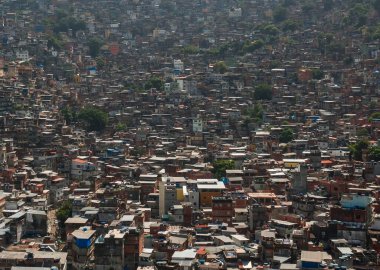 Rio de Janeiro 'da Favela Rocinha' nın yakın çekimi