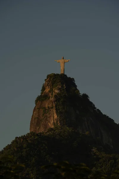 Cristo Redentor Πρωινό Φως Του Ήλιου — Φωτογραφία Αρχείου