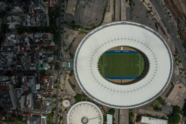 Rio de Janeiro Brezilya 'daki bir stadyumun insansız hava aracı çekimi