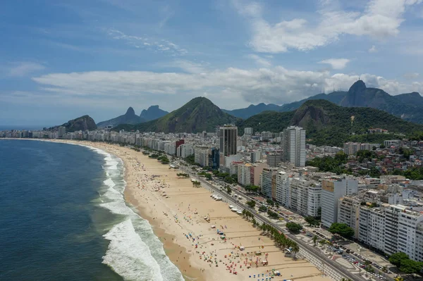 Drone Shot Una Playa Copacabana Río Janeiro Brasil — Foto de Stock