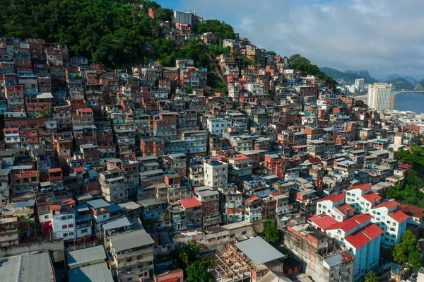 Rio de Janeiro Brezilya tepelerinden birinde Favelas