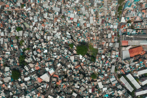 Altitude Alta Vista Drone Favela Rocinha São Conrado Rio Janeiro — Fotografia de Stock