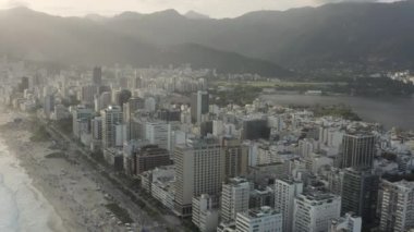 Brezilya 'da gün batımında Rio de Janeiro' nun hava ve panoramik görüntüleri