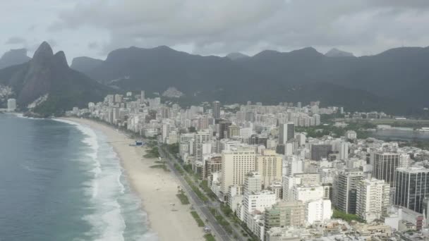 Flygfoto Panoramautsikt Över Staden Rio Janeiro Brasilien — Stockvideo
