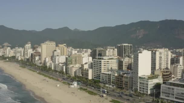 Drönare Omvänd Och Panoramautsikt Över Rio Janeiro Och Lagoa Brasilien — Stockvideo