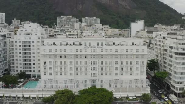 Letecký Pohled Copacabana Hotel Rio Janeiro Brazílie — Stock video