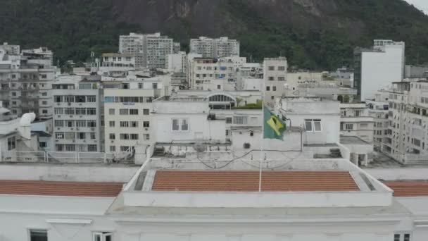 Dron Obrácený Záběr Copacabana Hotelu Rio Janeiro Brazílie — Stock video