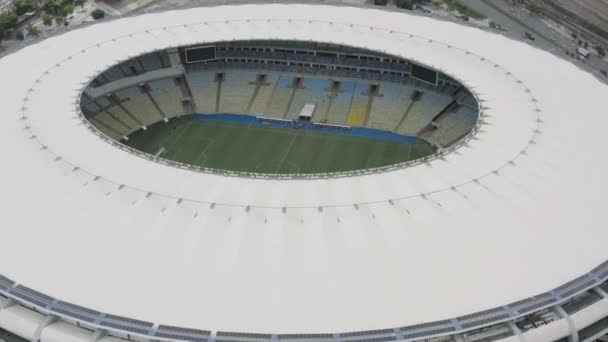 Drone Volando Sobre Estadio Deportivo Fútbol Río Janeiro Brasil — Vídeos de Stock