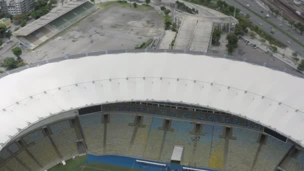 Drone Omgekeerde Opname Van Voetbalstadion Maracana Rio Janeiro Brazilië — Stockvideo