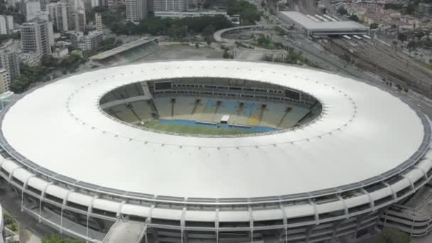 Aerial Drone Άποψη Ενός Γηπέδου Ποδοσφαίρου Maracana Στο Ρίο Ντε — Αρχείο Βίντεο