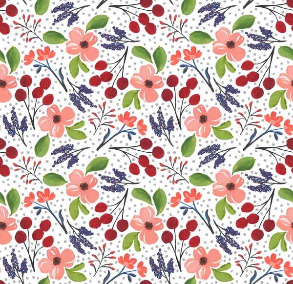 Безшовна Квітка Акварелі Дизайн Текстилю — стокове фото