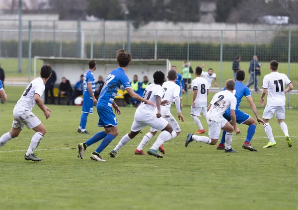 Futebol jogadores de futebol competição de equipe no estádio de esporte — Fotografia de Stock