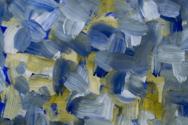 Kağıt üzerinde renkli guaj vuruşları