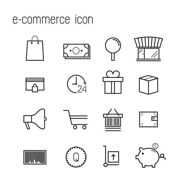 Lijn iconen, E-commerce pictogrammen, moderne infographic vector logo — Stockvector