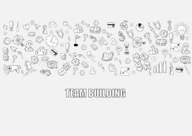 El ile çizim nesneleri arka plan iş geliştirme doodles