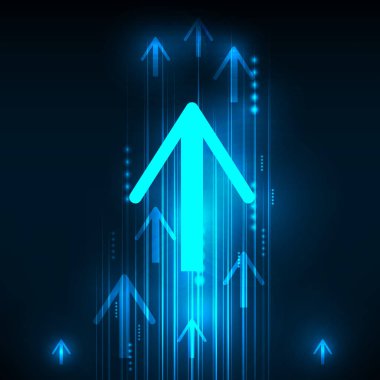 Soyut mavi oklar teknoloji arka plan iletişim kurmak, ben vektör