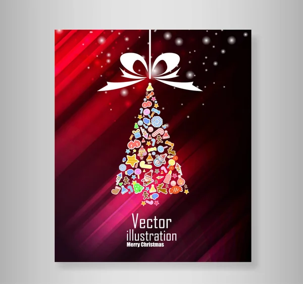 Vektor-Weihnachtsbaum-Symbol. Vektor-Illustration für Weihnachten ca — Stockvektor