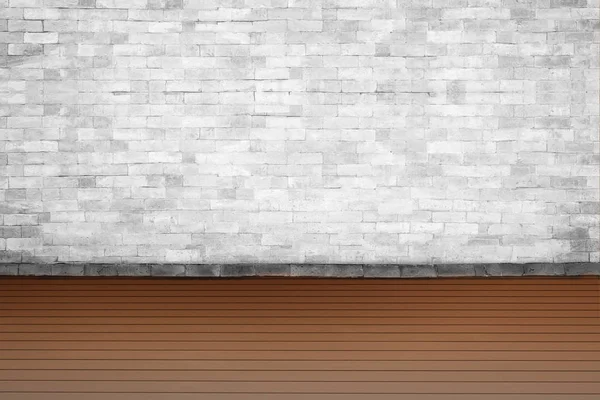 Background of old vintage White brick wall on road — Stock Photo, Image