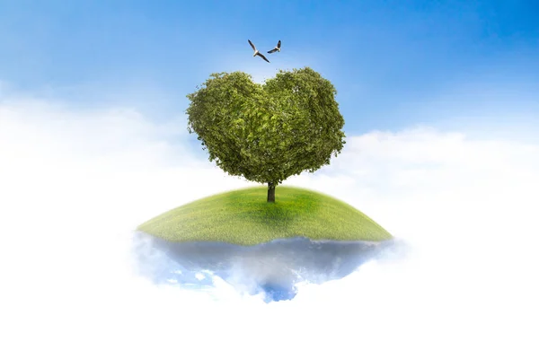 Suspended in the sky to the tree hearts — Stock Photo, Image