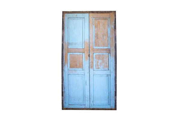 Old Wooden Color Door White Isolated White Background — Stock Photo, Image