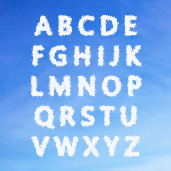 English Alphabet Clouds — Stock Photo, Image