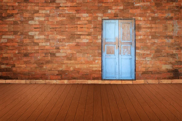 Wooden Door Background Old Vintage Brick Wall Wood — Stock Photo, Image