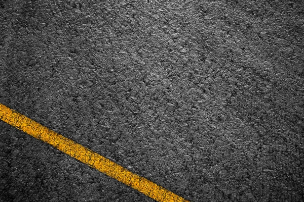 Asphalt Hintergrund Textur Mit Einigen Feinen Körnung Mit Gelbem Streifen — Stockfoto