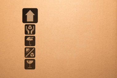 Kutu kağıt doku kahverengi sayfa arka planı sembol.