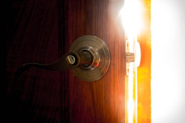 Açık kapı kolları ışık. görüş açın.