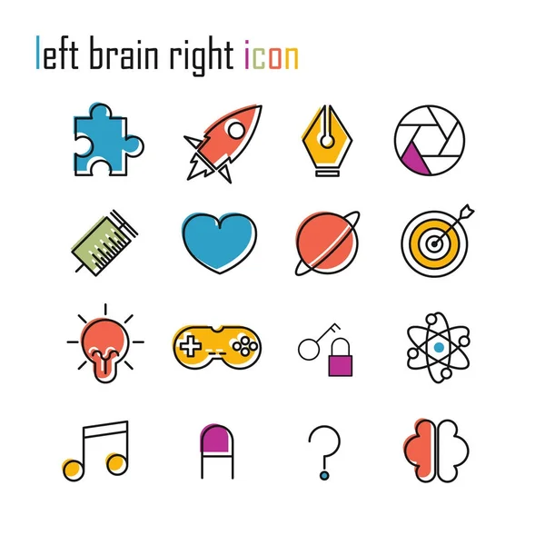 Line Icons Brain Icon Modern Infographic Vector Logo — Stock Vector