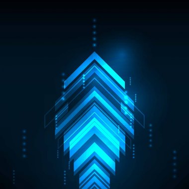 Soyut mavi oklar teknoloji iletişim arka plan, vektör çizim