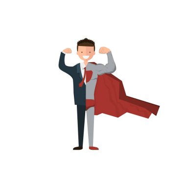 Mutlu yüz işadamı vektör Illustration. süper iş izole