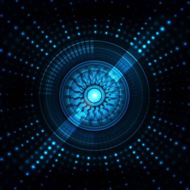 Soyut göz teknoloji iletişim arka plan, vektör çizim