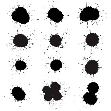Grunge sıçramalarına set vektör