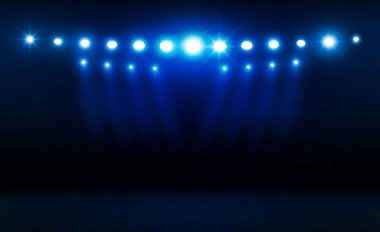 Parlak Stadyumu arena ışıklar tasarım vektör. Vektör aydınlatma