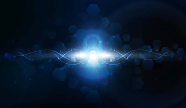 Güvenlik ağ arka plan ile gündoğumu. Vektör çizim.