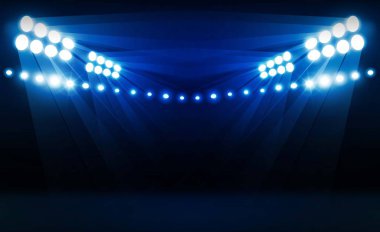 Parlak Stadyumu arena ışıklar tasarım vektör. Vektör aydınlatma