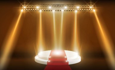 Arka plan ve spot sahnede. Vektör aydınlatma