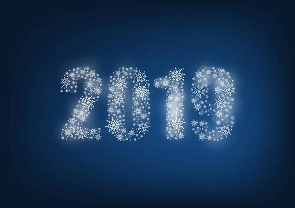 Анотація Різдво 2019 боке синього кольору фону . — стоковий вектор