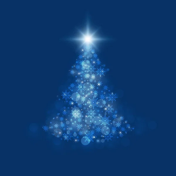 Abstrakte Weihnachten Bokeh blaue Farbe Hintergrund. Vektor — Stockvektor